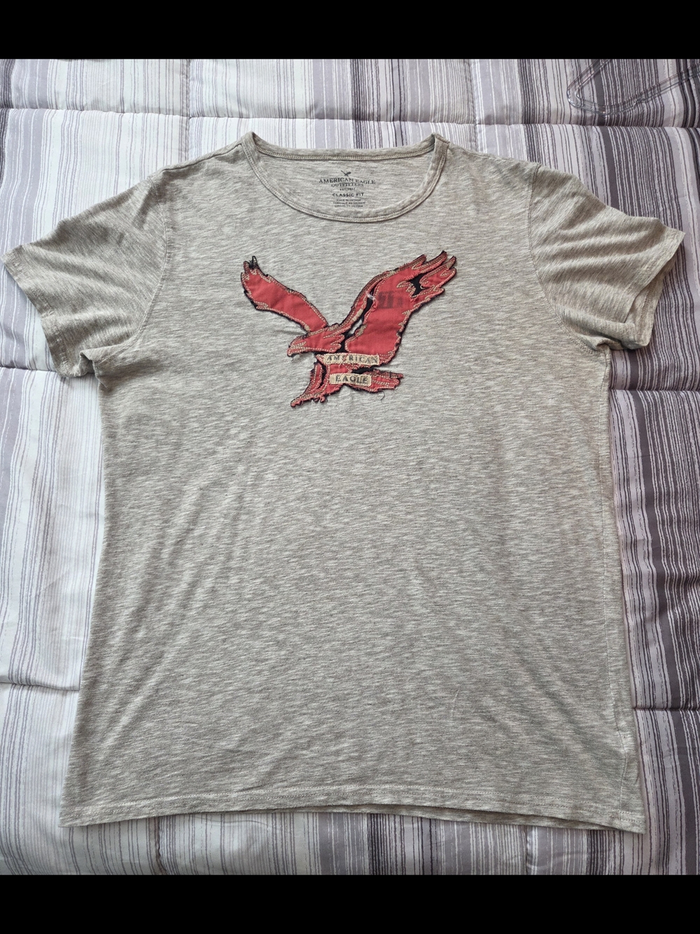 Y2K American Eagle Red Eagle Logo Tee - Size Large